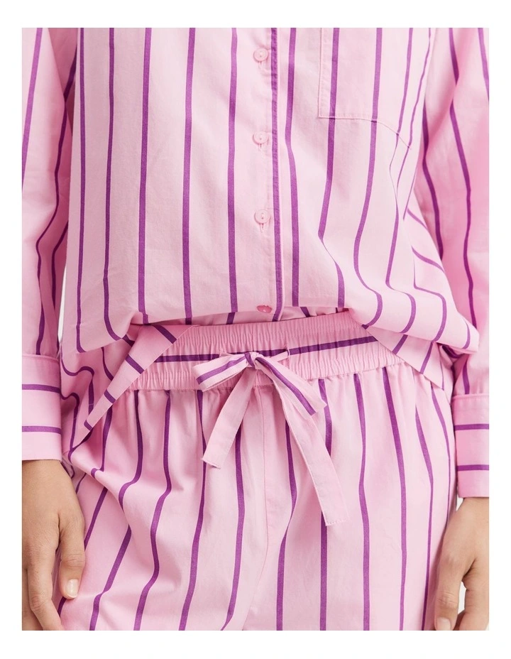 Australian Cotton Stripe Pyjama Set in Rose Stripe image 5