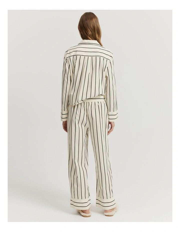 Cotton Stripe Pyjama Set in Black Stripe image 4