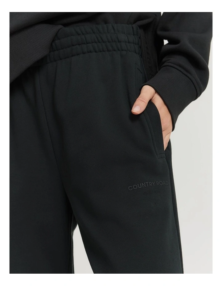 Country Road Australian Cotton Wide Leg Track Pant In Black MYER