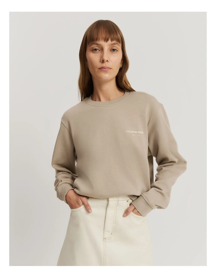Australian Cotton Relaxed Fit Sweat in Fawn image 1