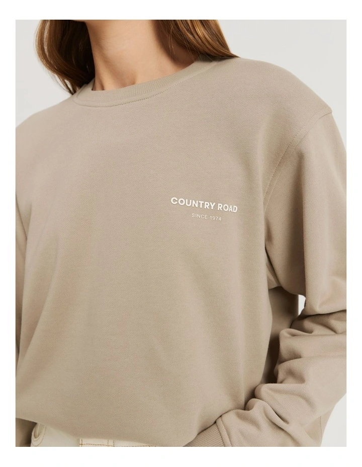 Australian Cotton Relaxed Fit Sweat in Fawn image 2