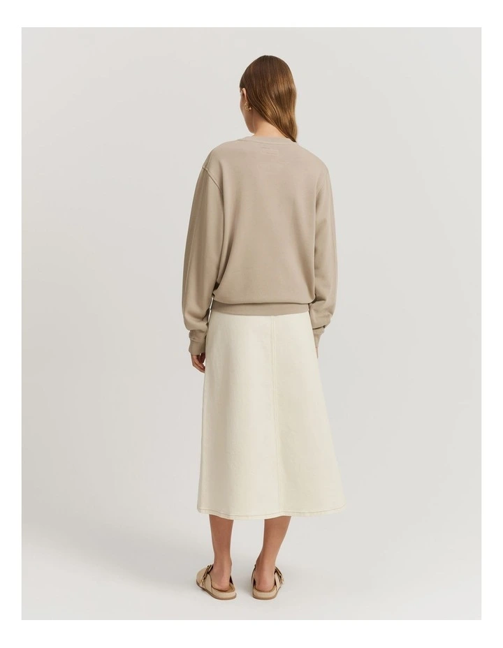 Australian Cotton Relaxed Fit Sweat in Fawn image 4