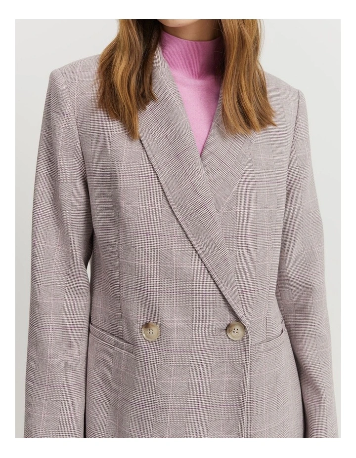 Twill Check Blazer in Truffle Check image 2