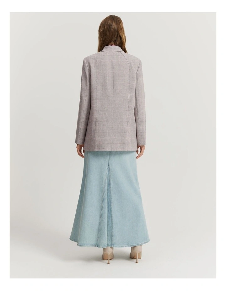 Twill Check Blazer in Truffle Check image 4