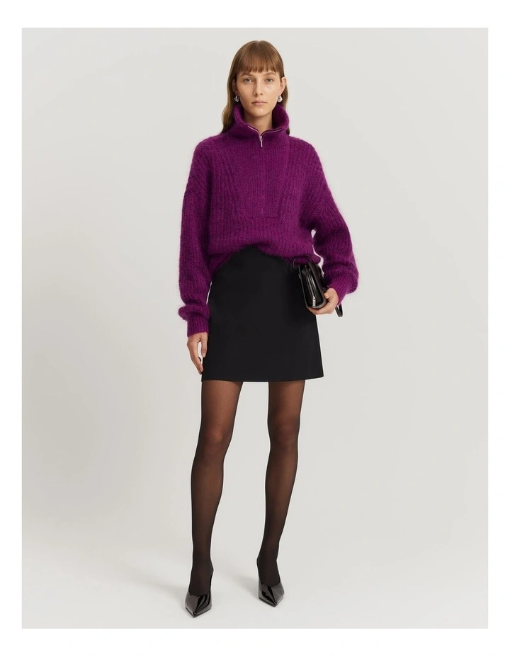 Zip Detail Knit in Boysenberry image 3