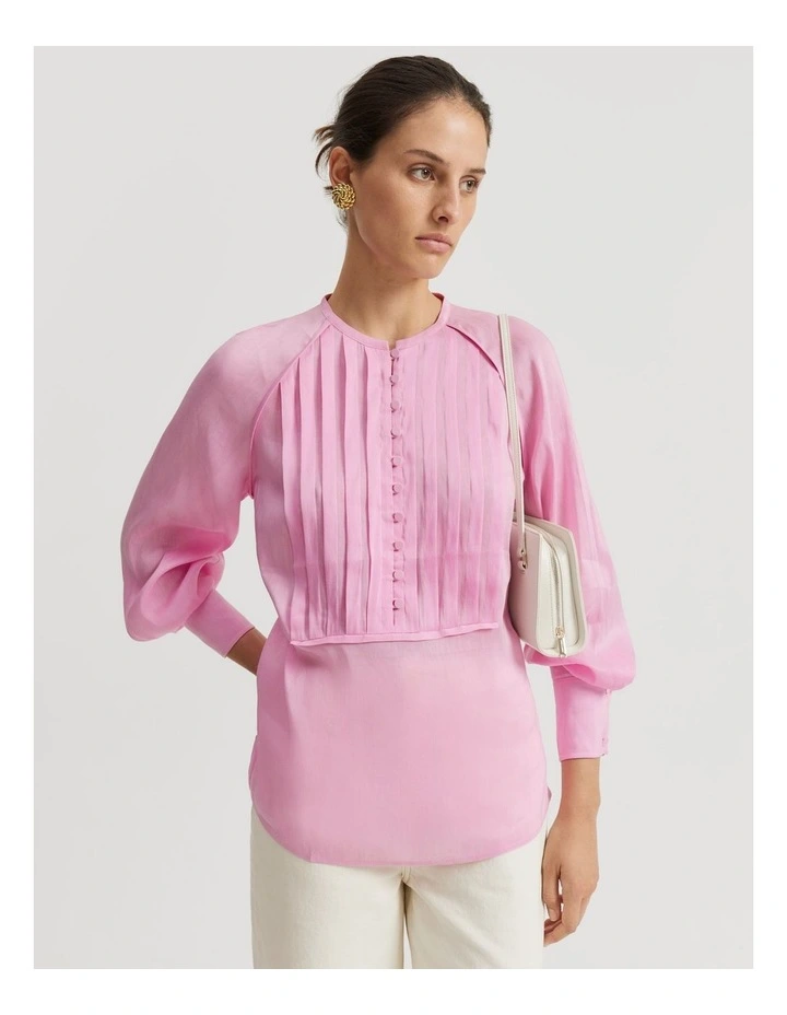 Fluid Long Sleeve Popover in Rosetta image 1