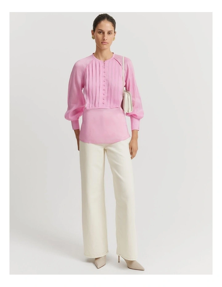 Fluid Long Sleeve Popover in Rosetta image 2