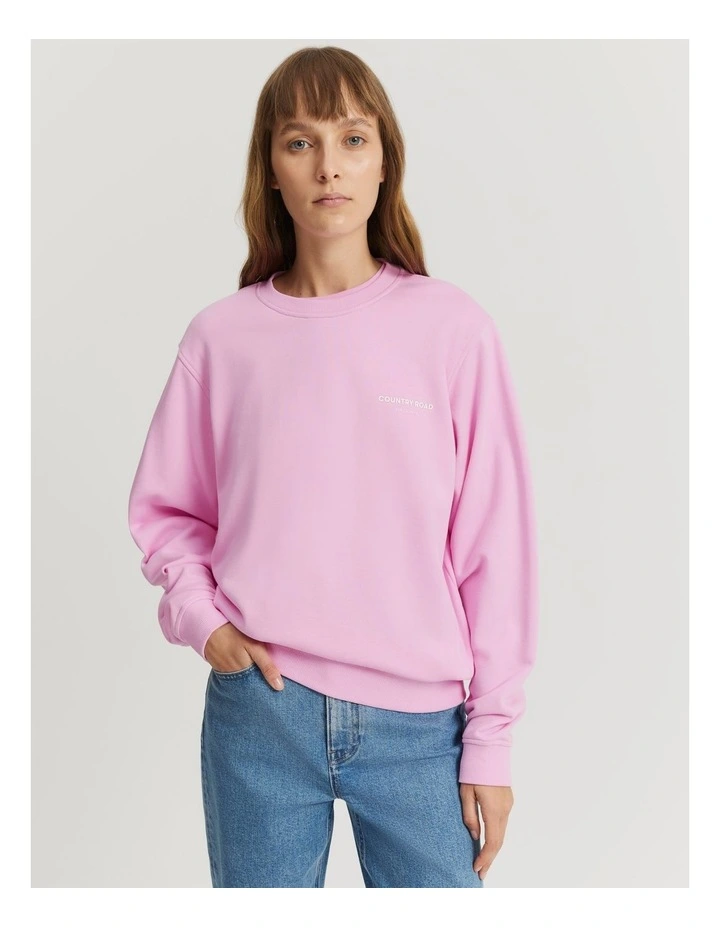 Australian Cotton Relaxed Fit Sweat in Rosetta image 2