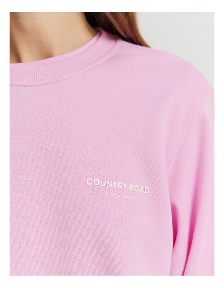 Australian Cotton Relaxed Fit Sweat in Rosetta image 3