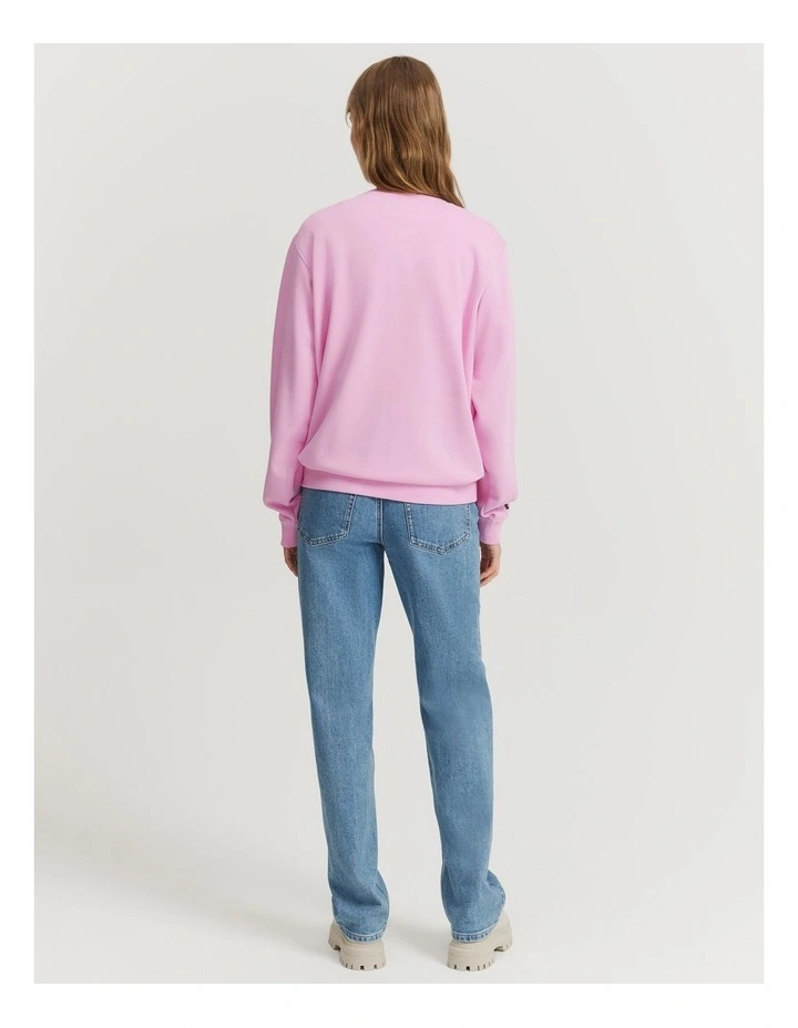Australian Cotton Relaxed Fit Sweat in Rosetta image 4