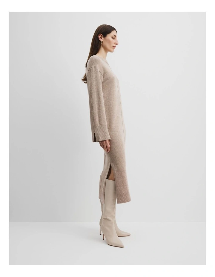Blend Crew Neck Knit Dress in Dune Marle image 1