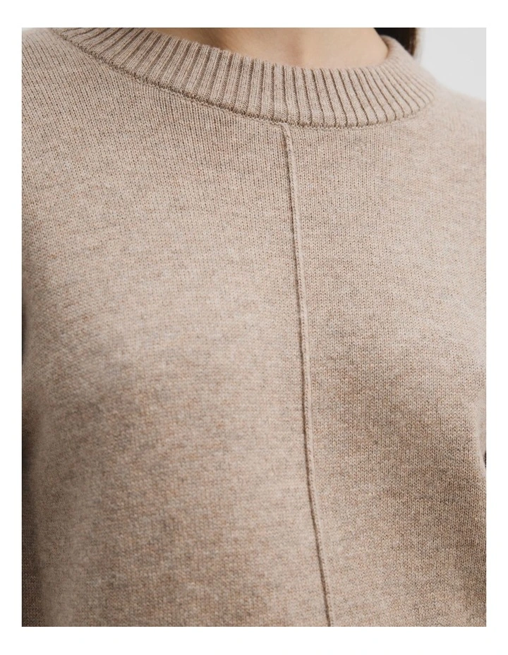 Blend Crew Neck Knit Dress in Dune Marle image 2