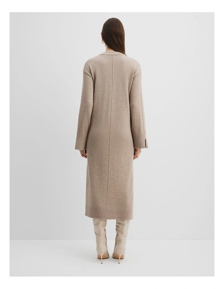 Blend Crew Neck Knit Dress in Dune Marle image 5