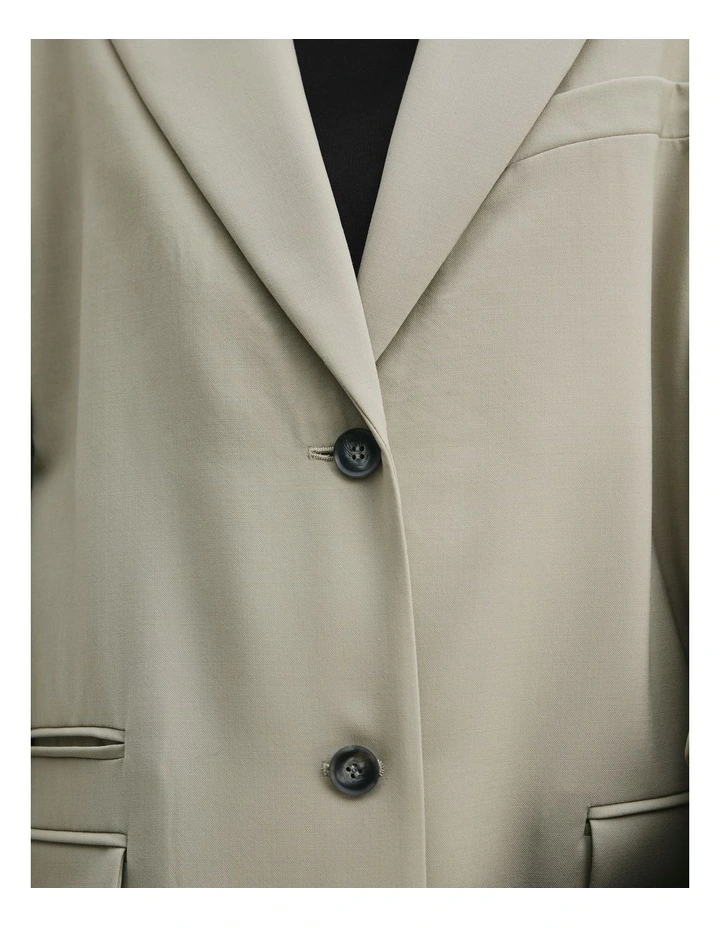 Longline Suit Coat in Dark Pistachio image 2
