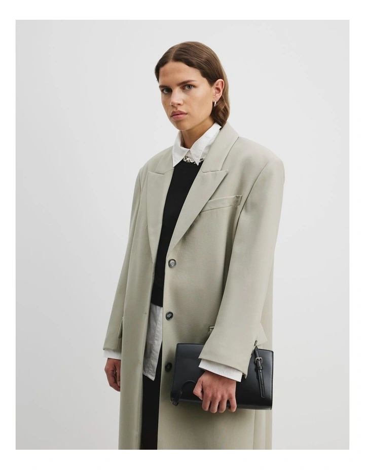 Longline Suit Coat in Dark Pistachio image 3