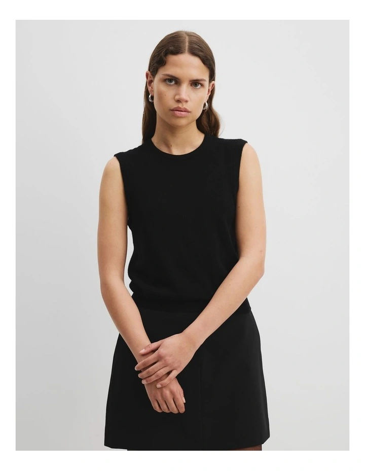 Soft Knit Tank in Black image 2