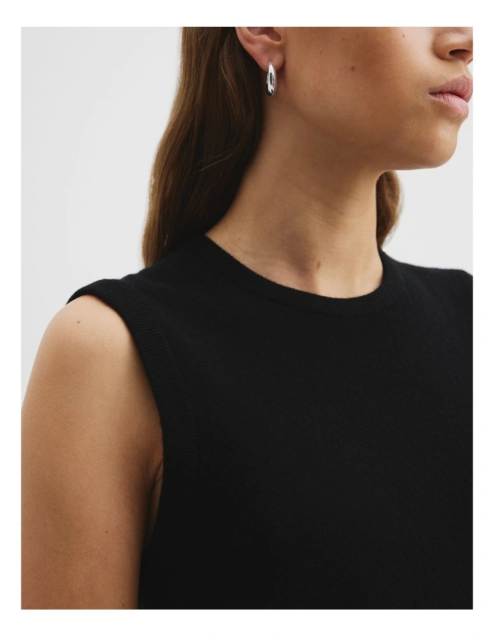 Soft Knit Tank in Black image 3