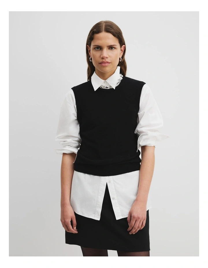 Soft Knit Tank in Black image 4