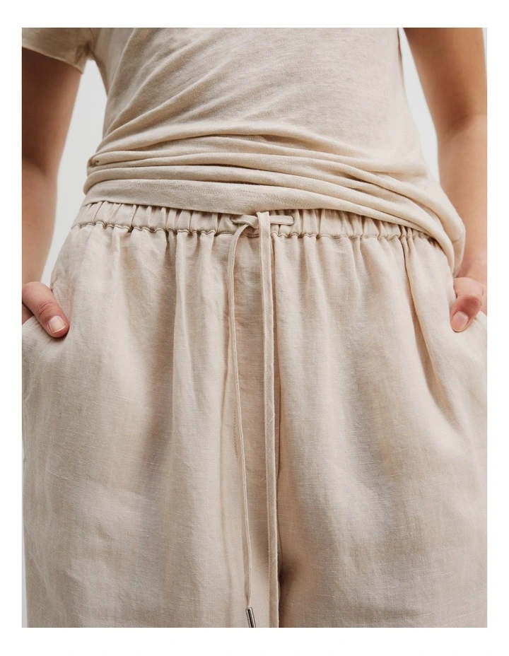 Organically Grown Linen Pull-On Pant in Sand image 3