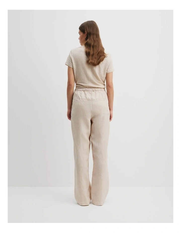 Organically Grown Linen Pull-On Pant in Sand image 4