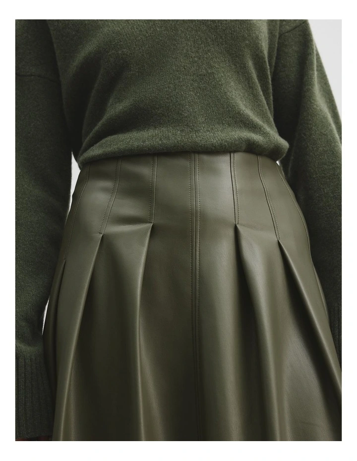 A-line Soft Skirt in Dark Moss image 3