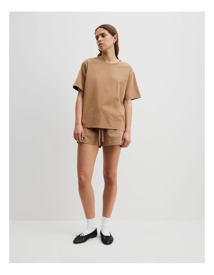 Cotton Washed Jersey T-Shirt in Cinnamon image 2