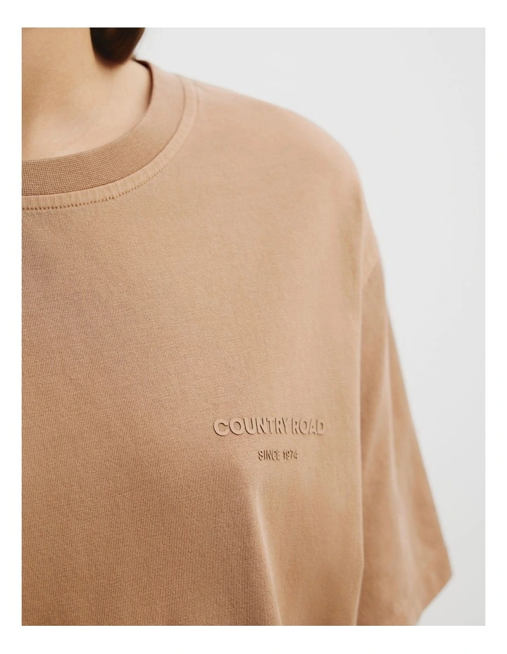 Cotton Washed Jersey T-Shirt in Cinnamon image 3
