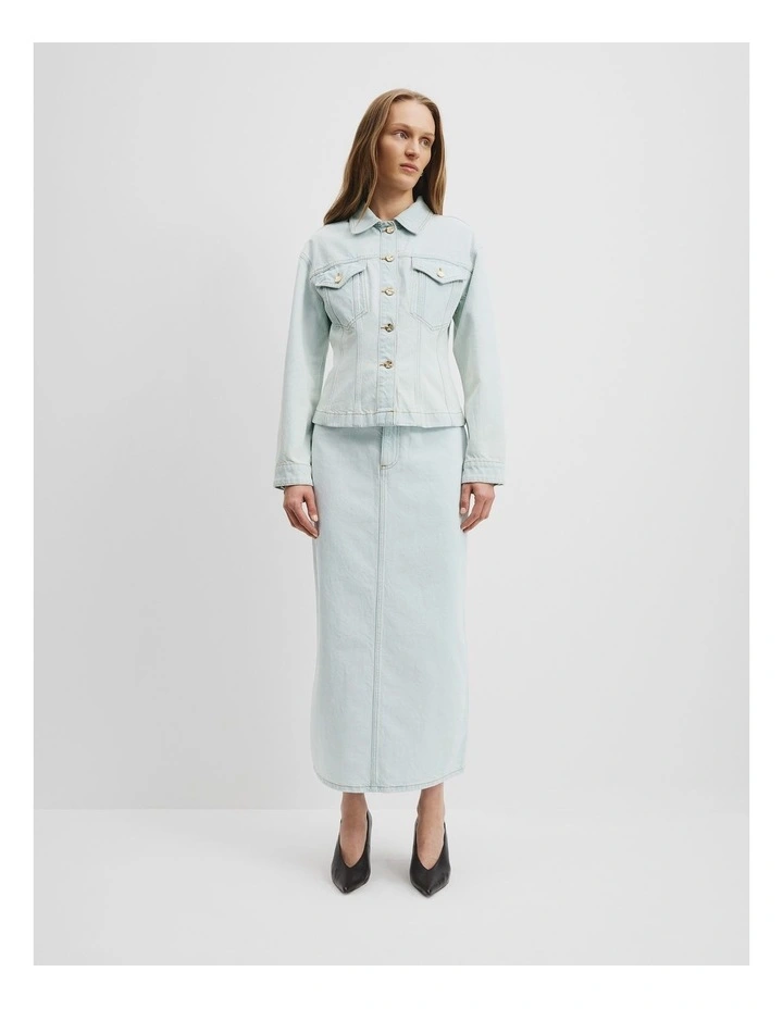 Cinched Denim Jacket in Salt image 2