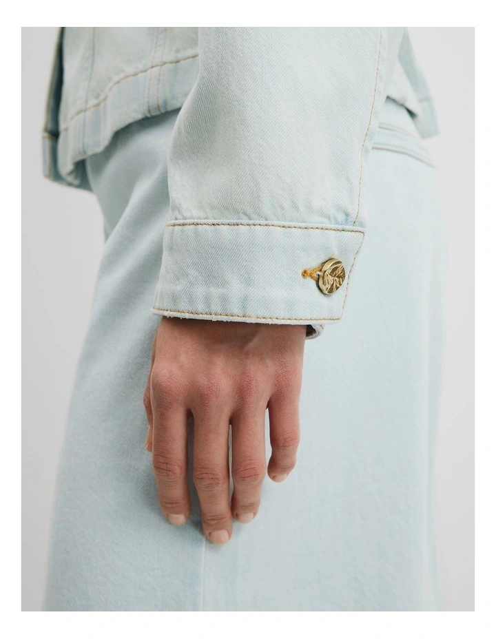 Cinched Denim Jacket in Salt image 4