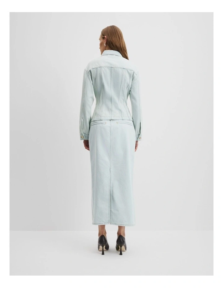 Cinched Denim Jacket in Salt image 5