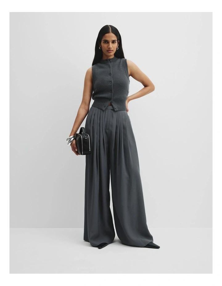 Palazzo Pleat Pant in Mineral image 1