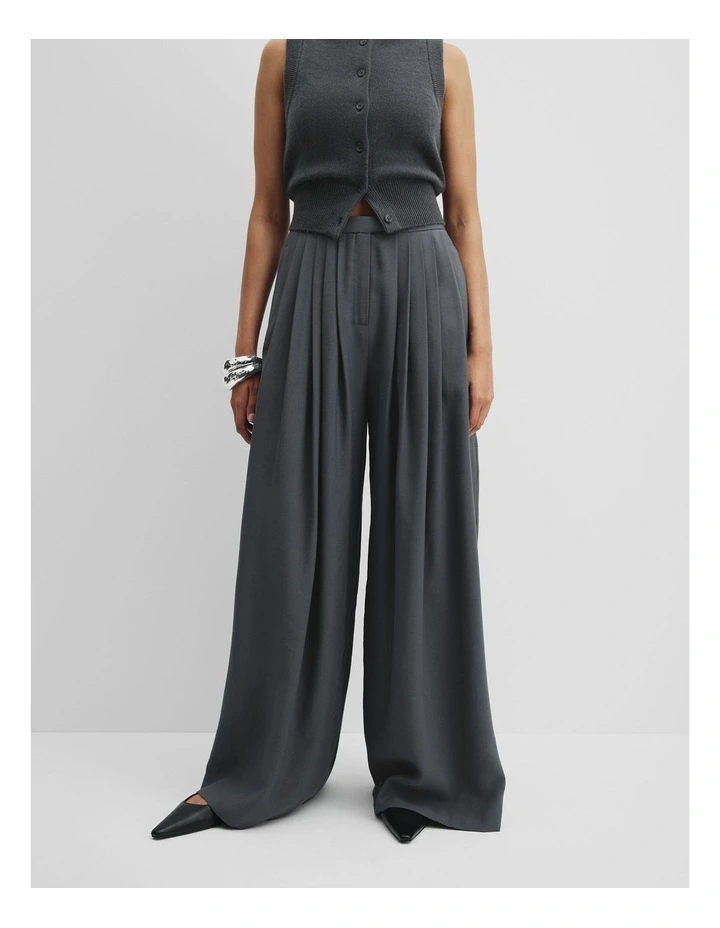 Palazzo Pleat Pant in Mineral image 2