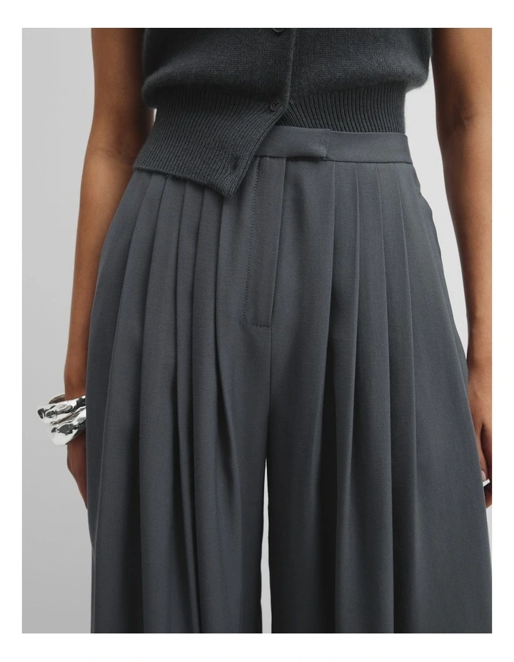 Palazzo Pleat Pant in Mineral image 3