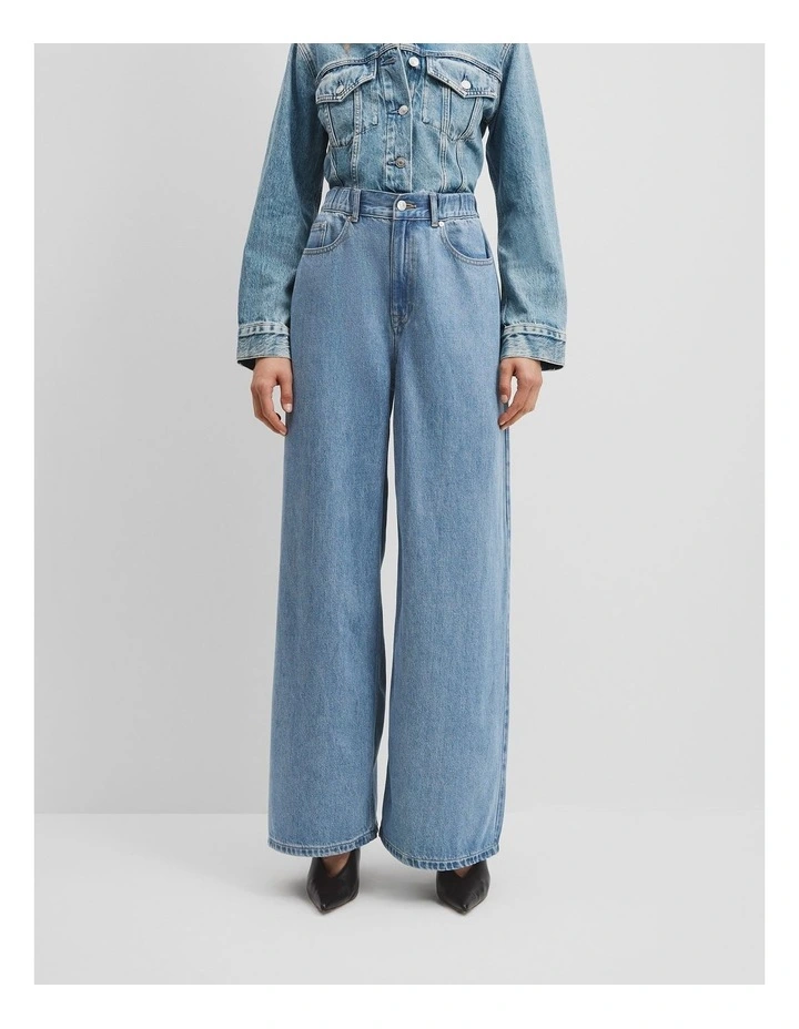 Elastic Pull-on Jean in Vintage Wash Denim image 2
