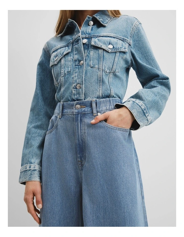 Elastic Pull-on Jean in Vintage Wash Denim image 3