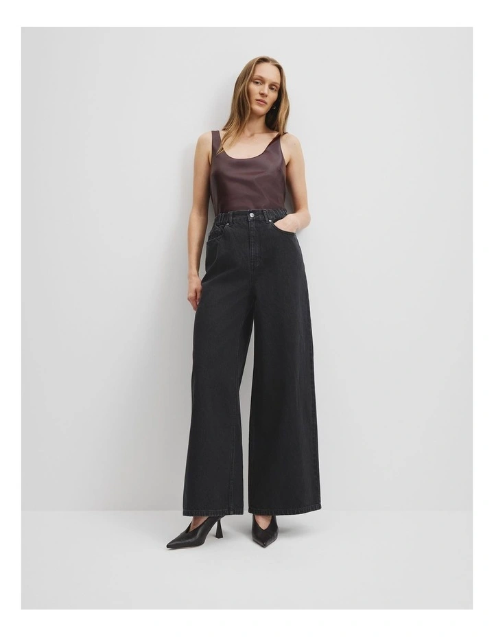 Elastic Pull-on Jean in Black image 1