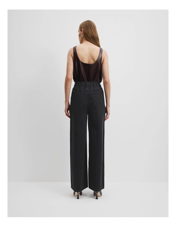 Elastic Pull-on Jean in Black image 4