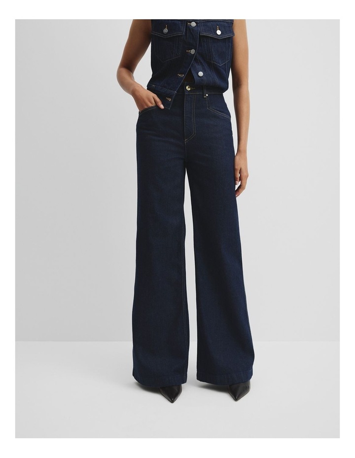 High Rise Wide Leg Jean in Indigo Rinse image 3