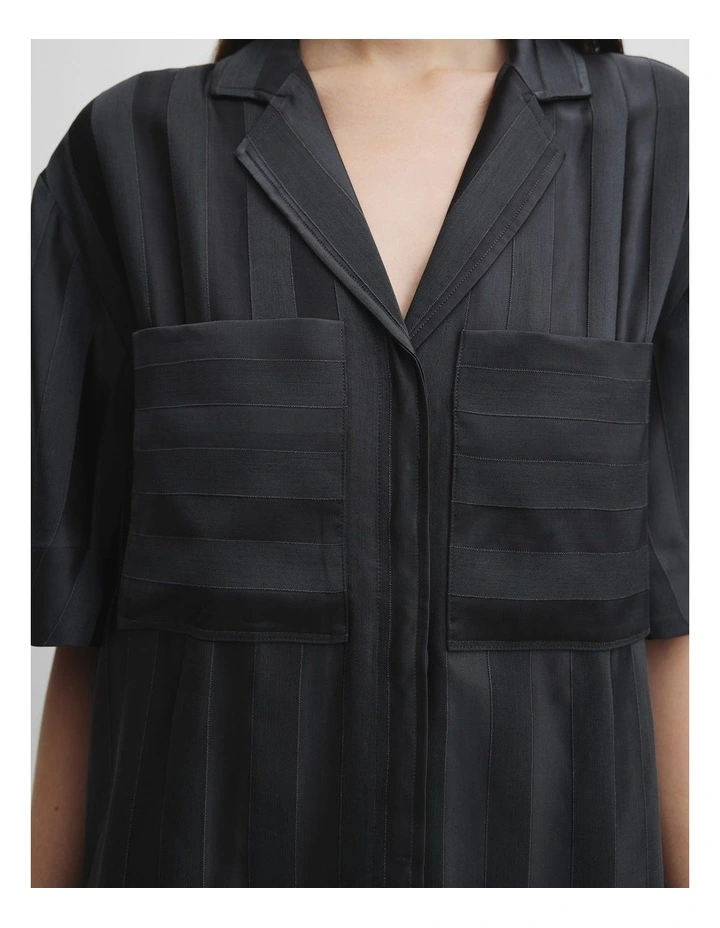 Self Stripe Short Sleeve Shirt in Slate image 2