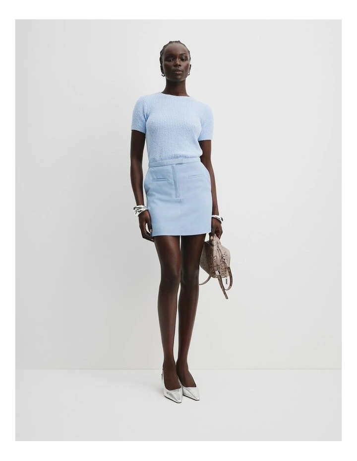 Pocket Detail Mini Skirt in Sky image 1
