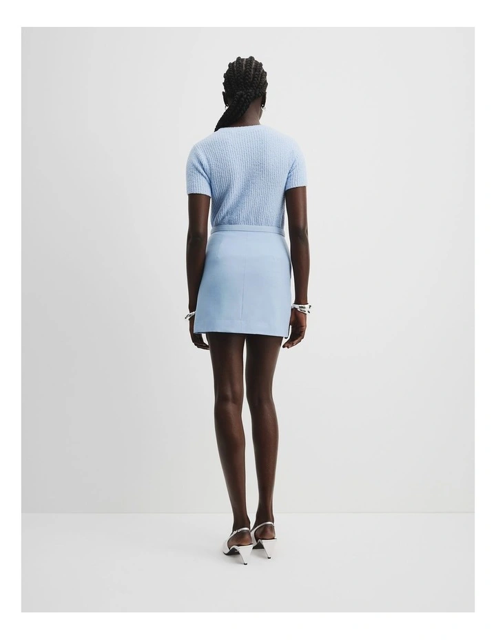 Pocket Detail Mini Skirt in Sky image 4