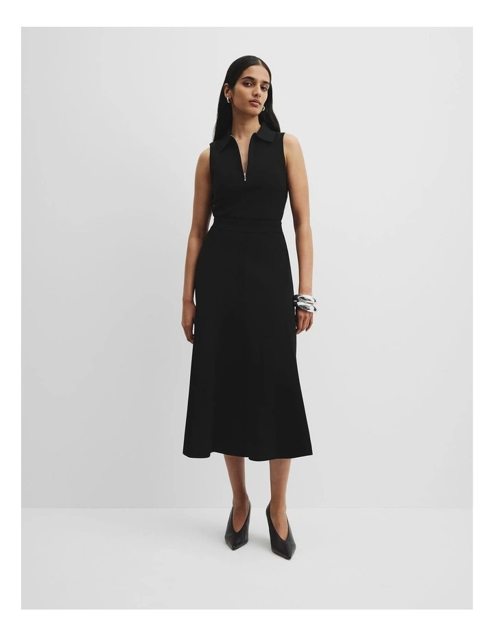 Compact Knit Skirt in Black image 1
