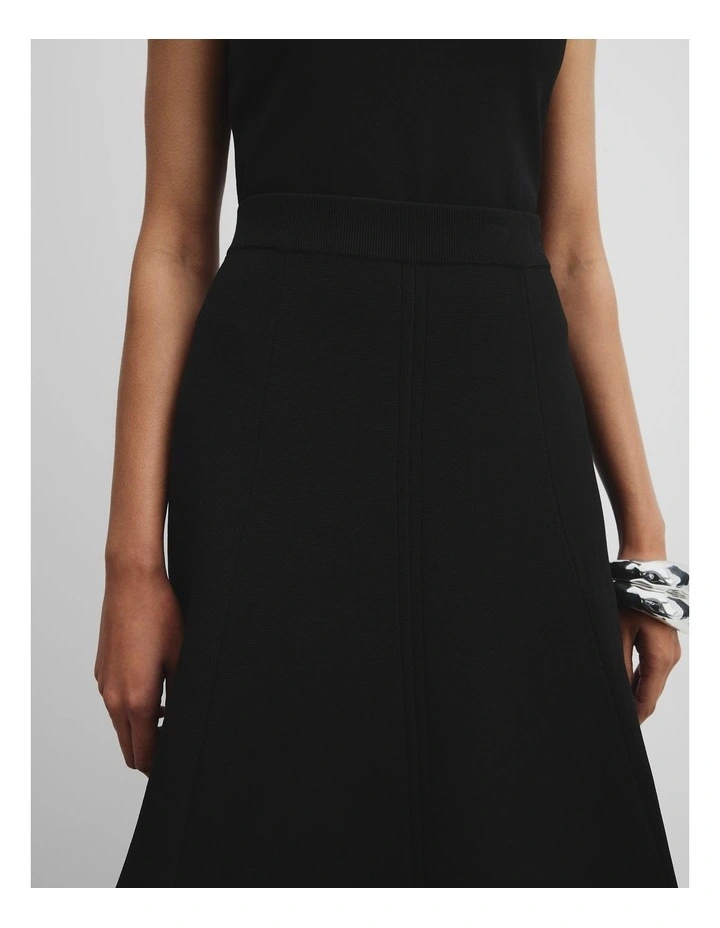 Compact Knit Skirt in Black image 3