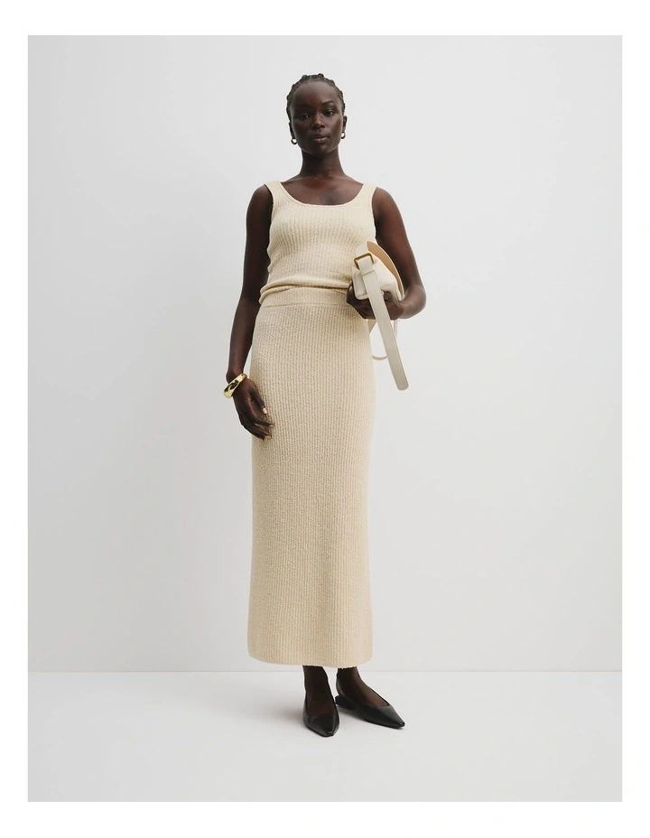 新品✨L'Appartement✨Boucle Slit Long Skirt DANIELLE LINEN FRONT SLIT MIDAXI SKIRT - REGULAR (NATURAL) | Lovet