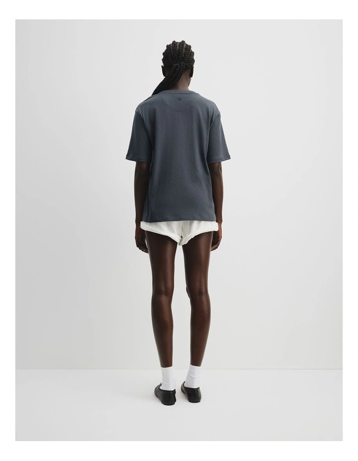 Australian Cotton Short Sleeve Relaxed T-Shirt in Mineral image 4