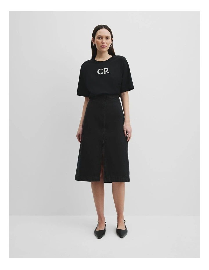 Australian Cotton Cr Logo T-shirt in Black image 3