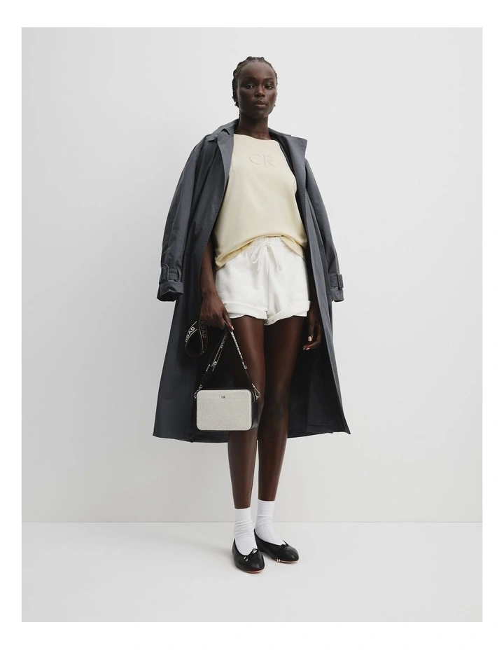 Australian Cotton Cr Logo T-shirt in Pebble image 1