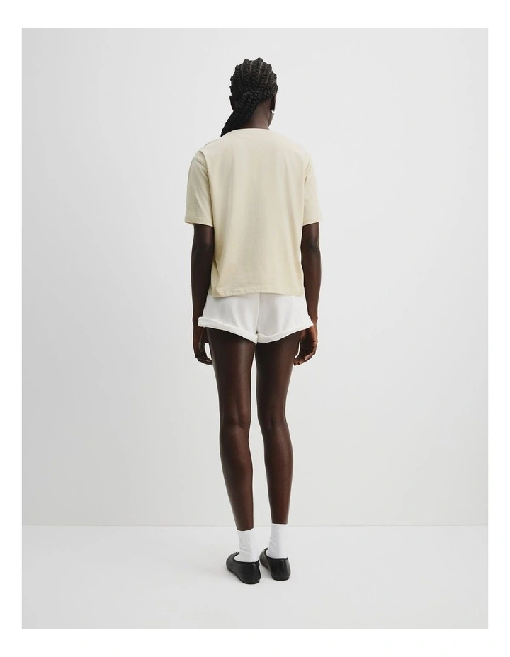 Australian Cotton Cr Logo T-shirt in Pebble image 4