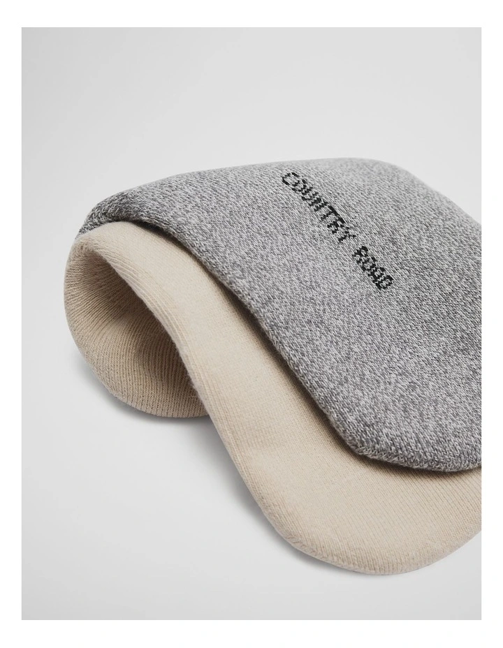 Australian Cotton Blend Cushion Sock Pack Of 3 in Pebble image 2