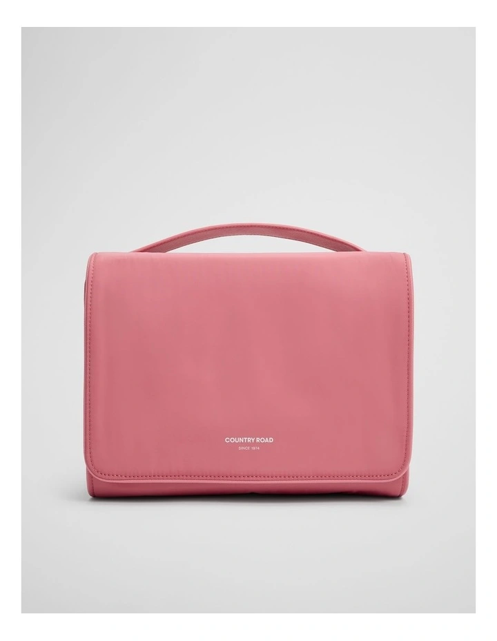 Recycled Polyester Roll-up Cosmetic Bag in Strawberry image 1